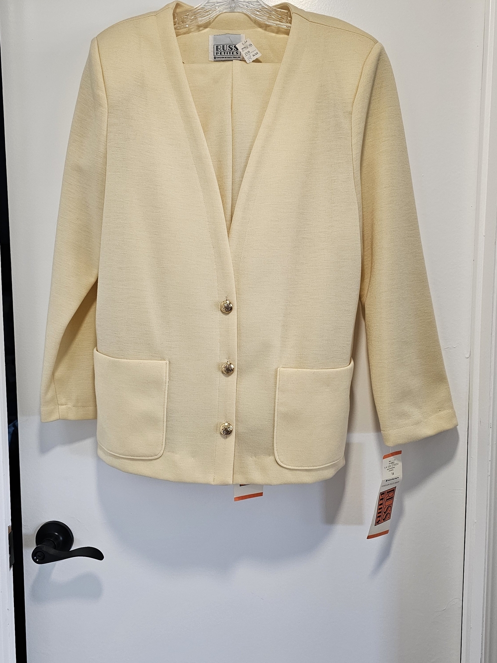 Russ Petites Vintage NWT suit jacket & slacks sunshine yellow 14p lightweight